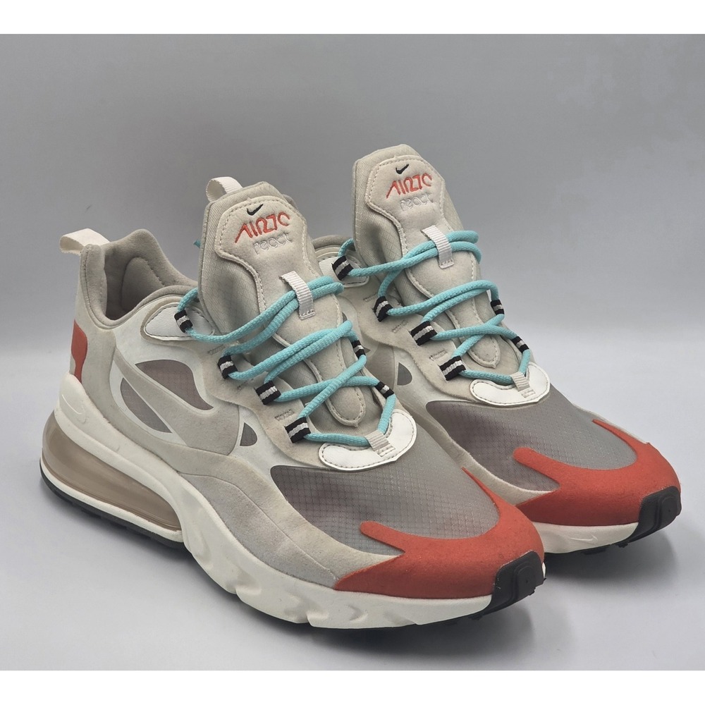 Nike Air Max 270 React Mid-Century Women's 10 Beige Orange AT6174-200